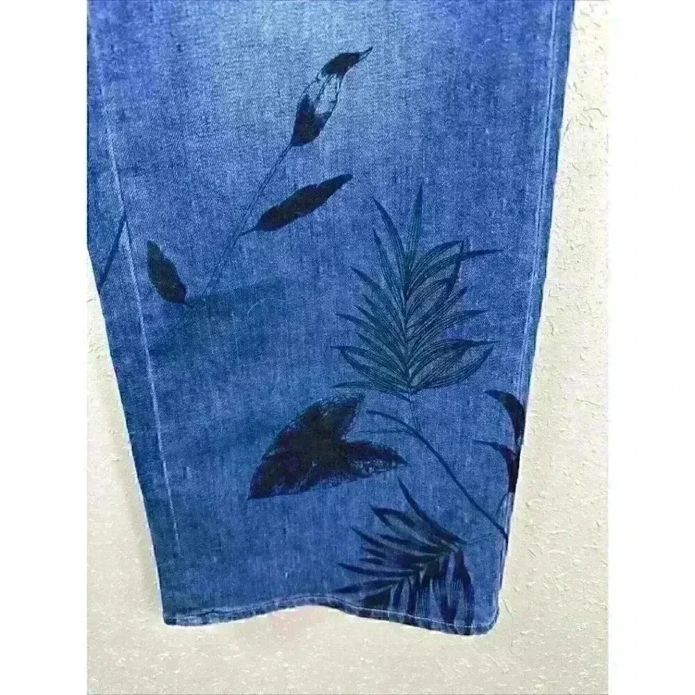 Chico’s High Rise Wide Leg Jeans Size 6R Women's Boho Romantic cowgirl - Picture 6 of 11